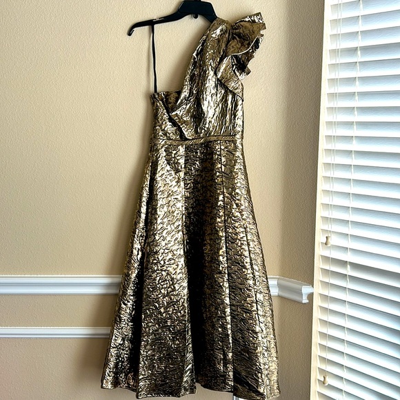 ANTONIO MELANI Gold One-Shoulder Dress - Picture 4 of 6